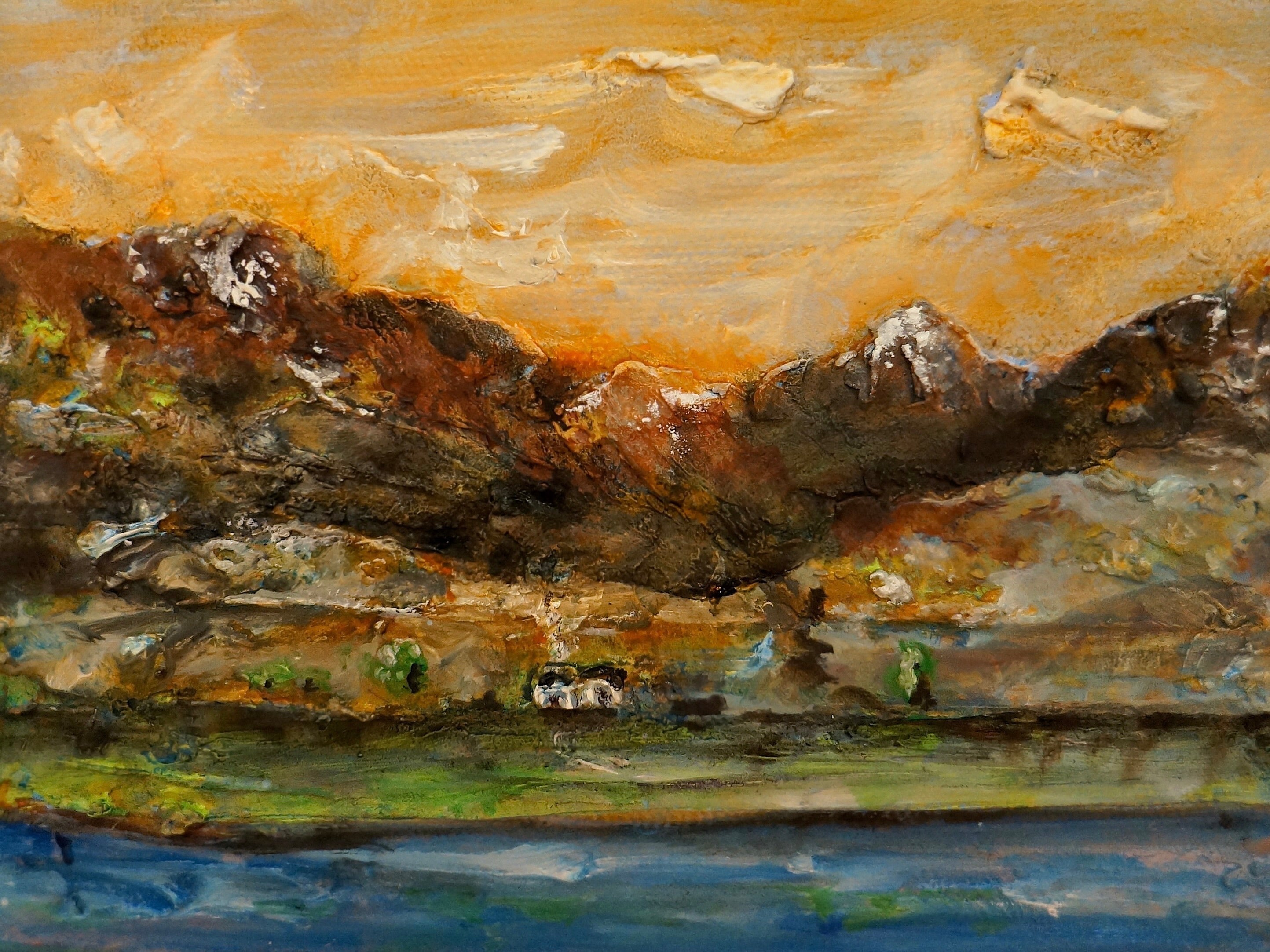 Impasto mountain landscape painting from A Glencoe Cottage Original Painting collection