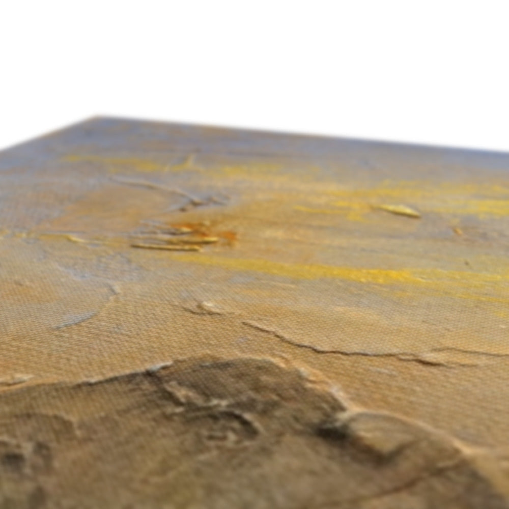 Brown fossilized seashell coaster with Glencoe Lochan texture