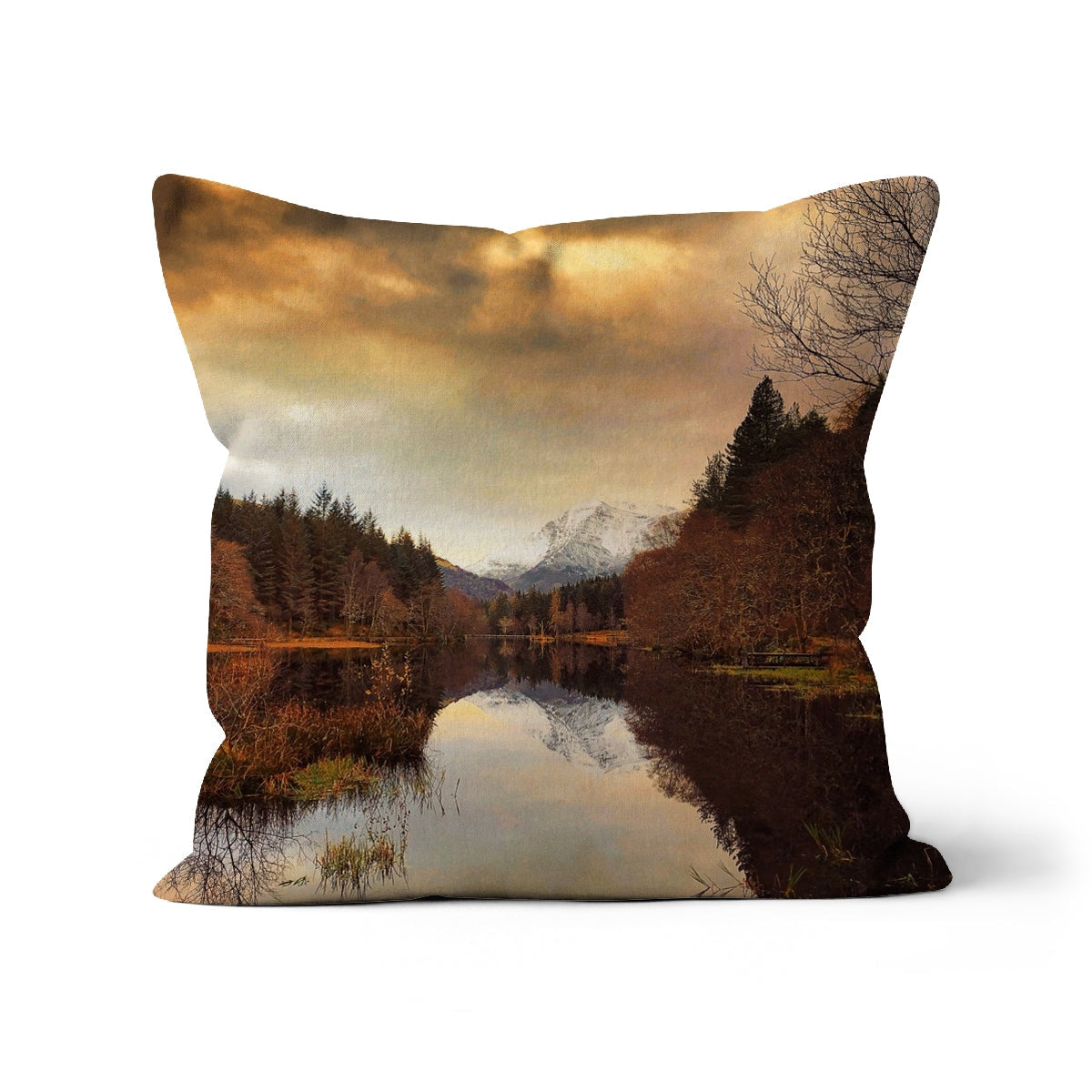 Glencoe Lochan Dusk 18x18 inch autumn landscape cushion cover