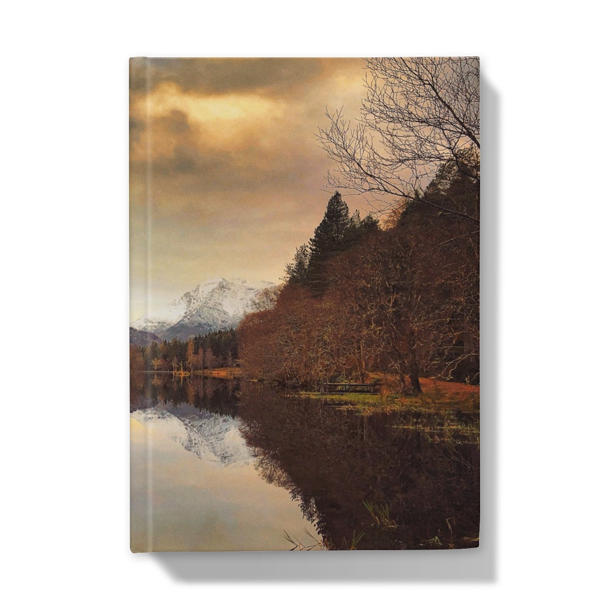 Golden sunset landscape canvas print with reflective water, 18x24 inches