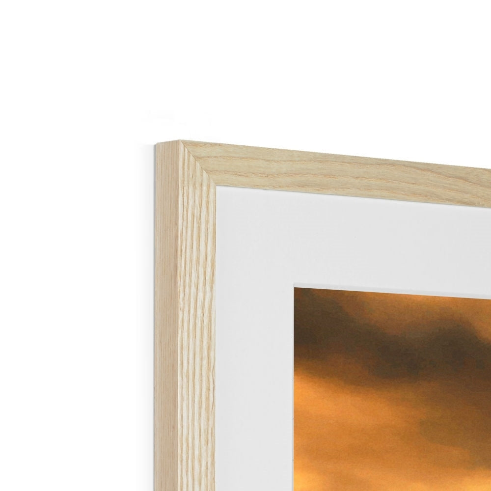 Glencoe Lochan Dusk print in light wood frame with white mat