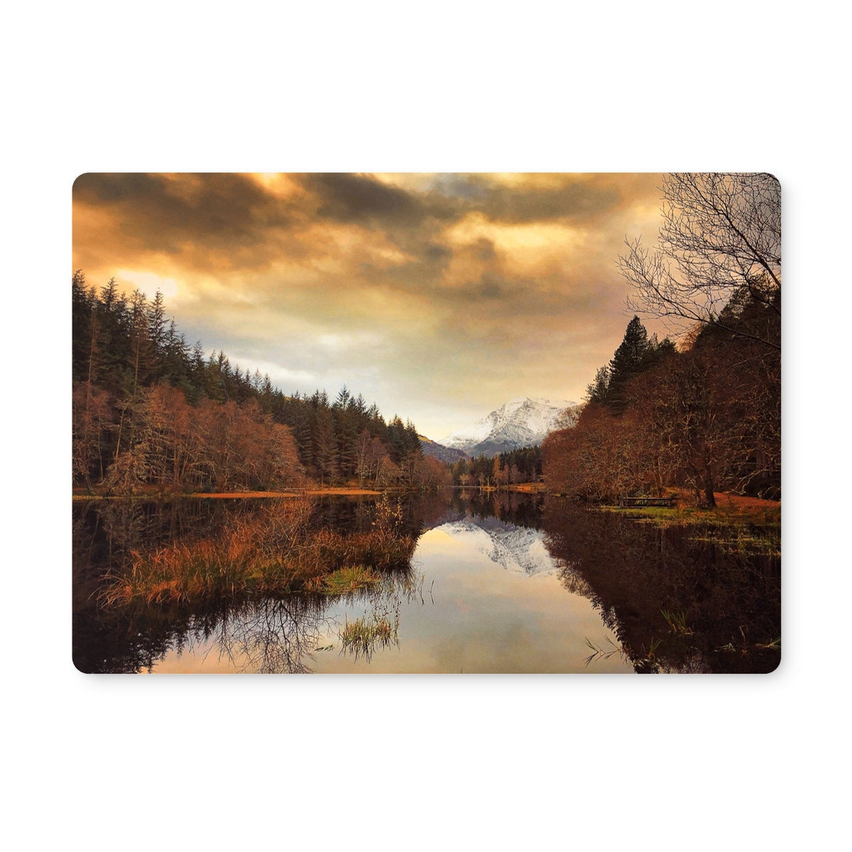 Golden sunset over lake on Glencoe Lochan Dusk Placemat