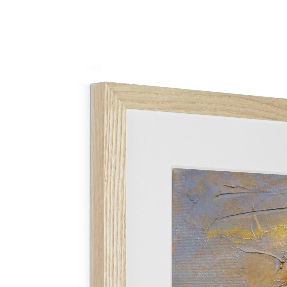 The Glencoe Lochan Art Print in light wood frame with white mat