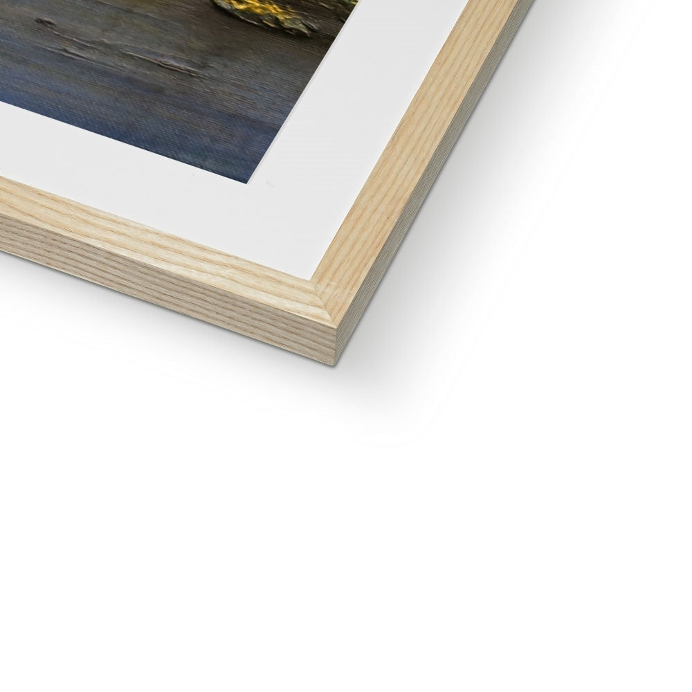 The Glencoe Lochan Art Print in wooden frame with white mat and black image