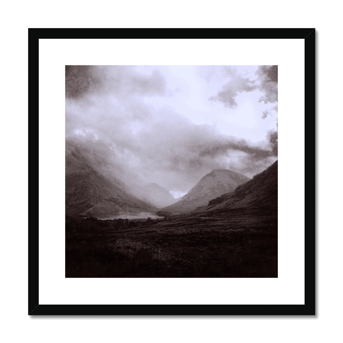 Glencoe Mist framed and mounted print by Kevin Hunter
