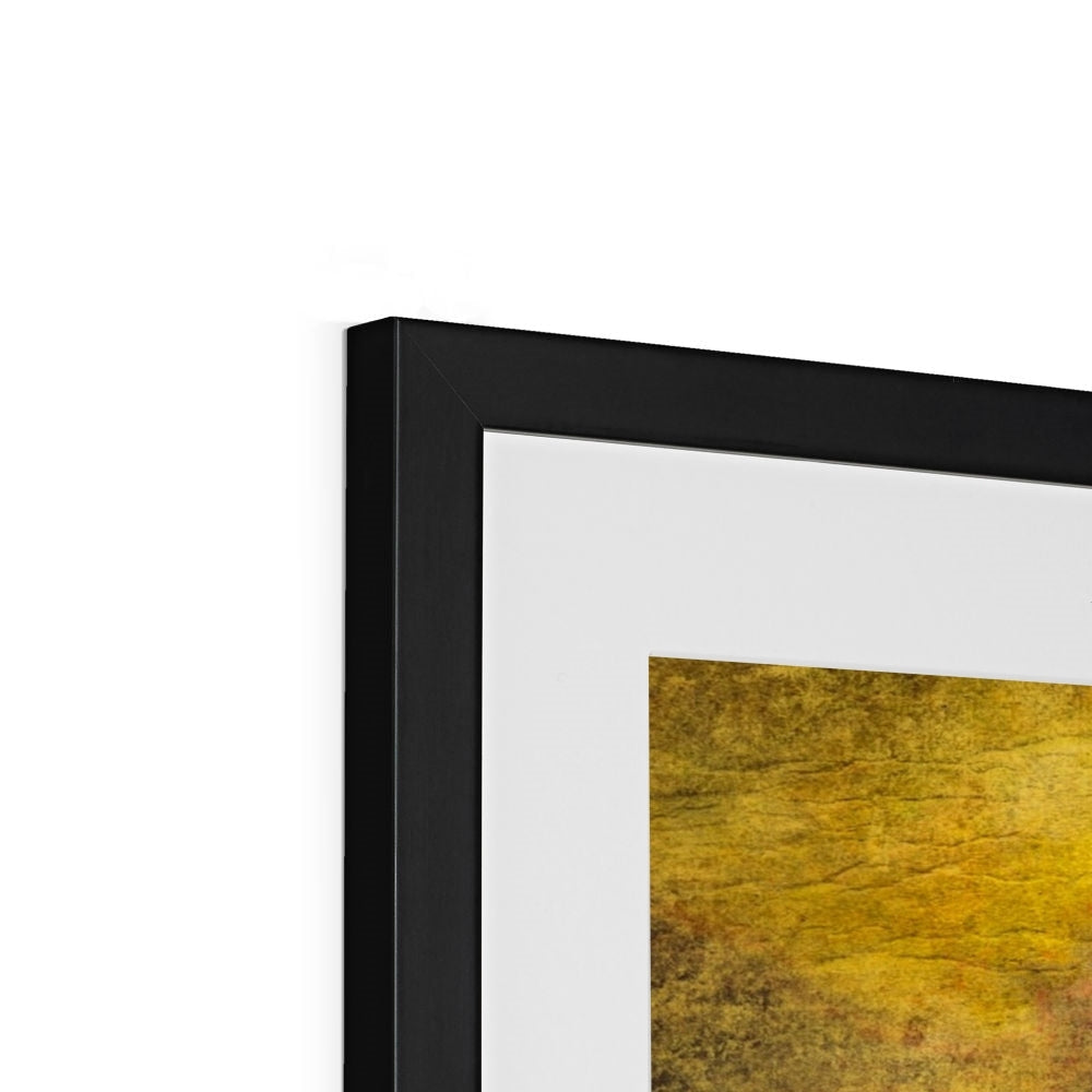 Black-framed abstract art print with white mat in the Glencoe Moonlight Framed & Mounted Print