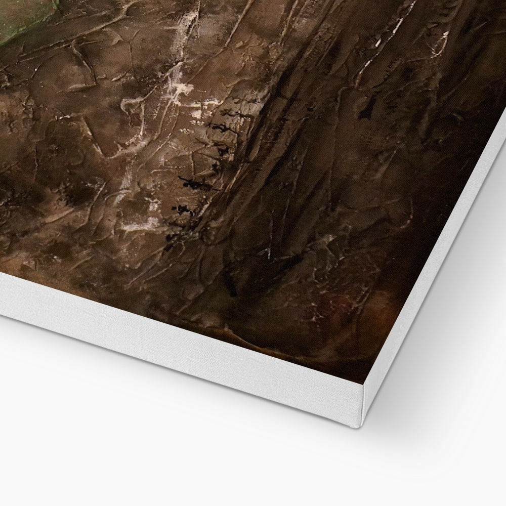 Glencoe Northern Sky brown marbled canvas print in silver frame