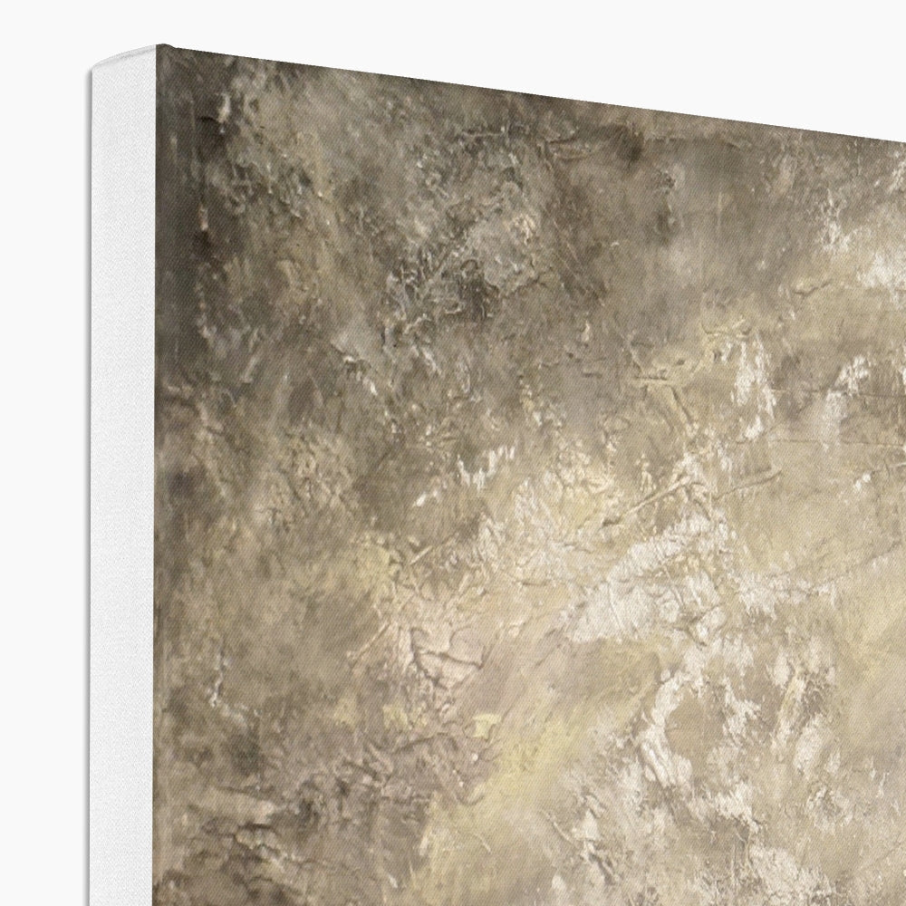 Beige and gray abstract painting on Glencoe Silver Moonlight canvas print