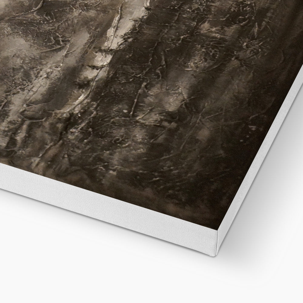 Glencoe Silver Moonlight brown textured abstract canvas wall art