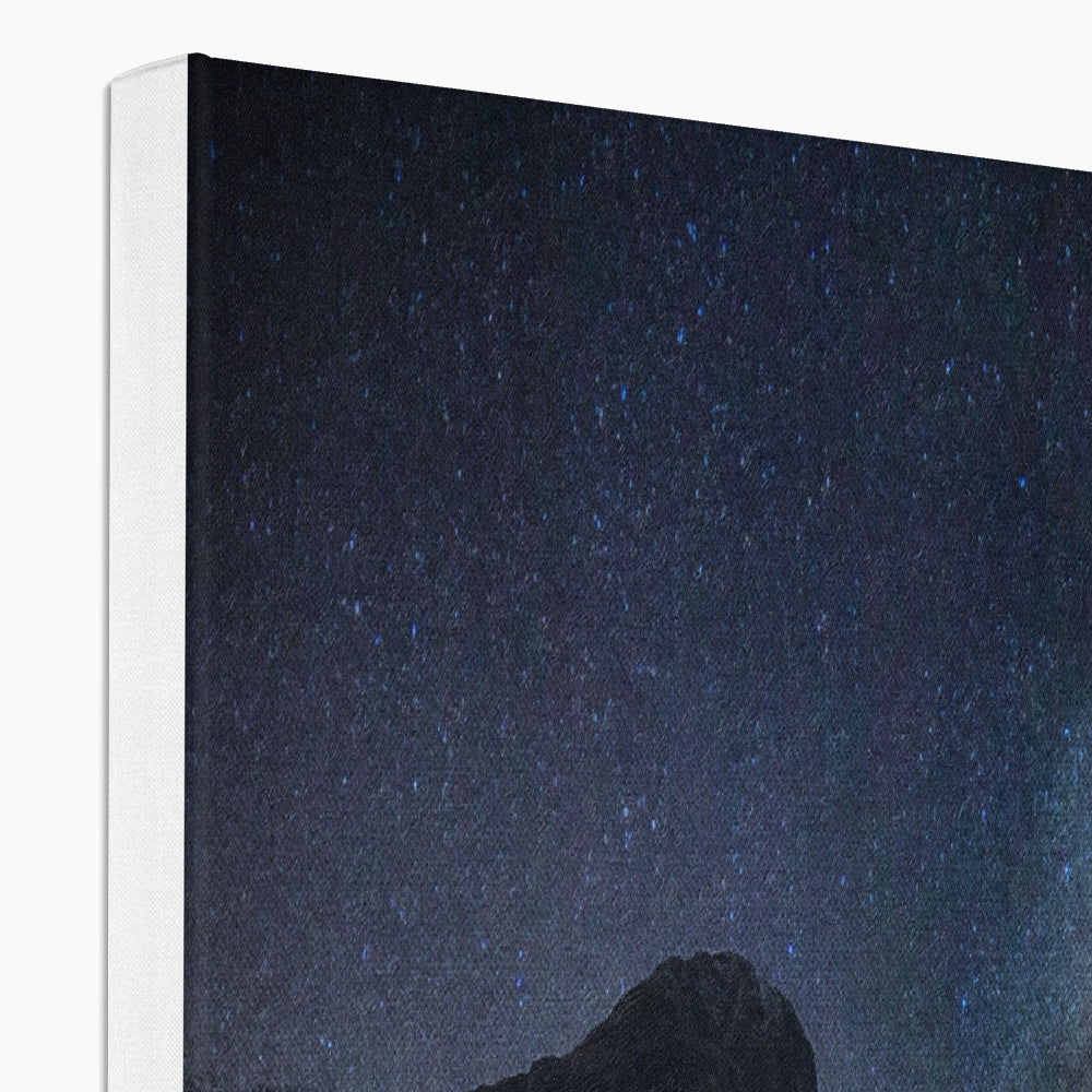Glencoe Starlight Canvas: starry night sky with mountain silhouette