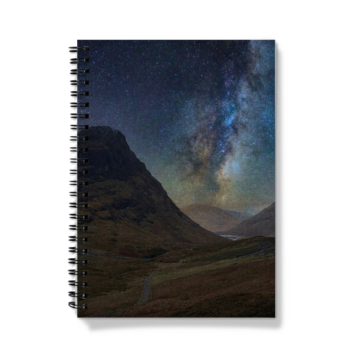 Glencoe Starlight Notebook with starry night sky and mountain cover