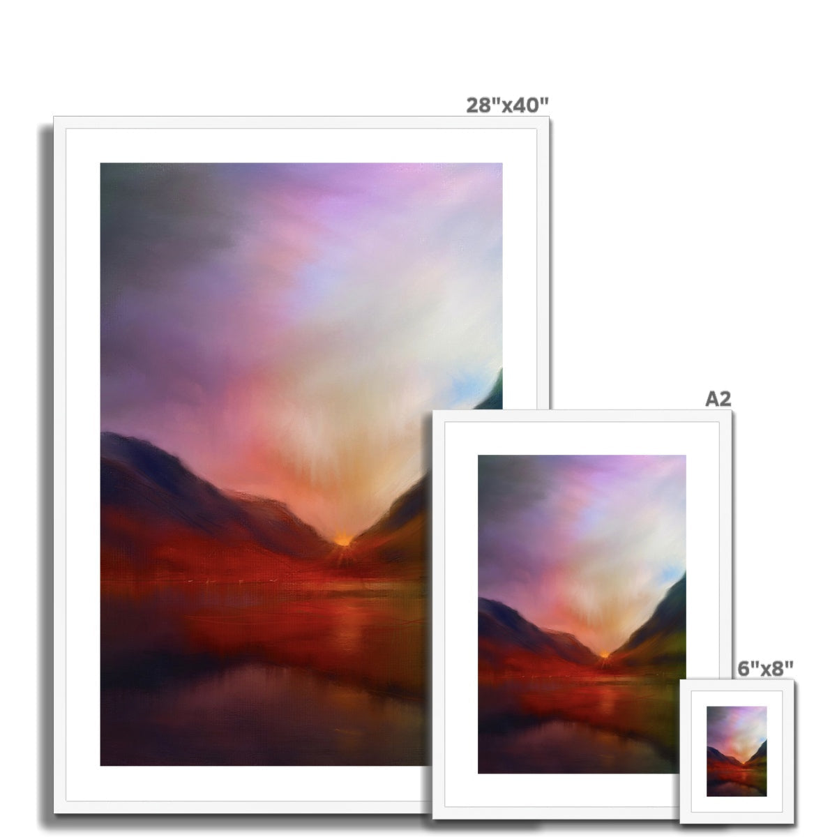 28x40 Framed Glencoe Sunset Abstract Landscape Print
