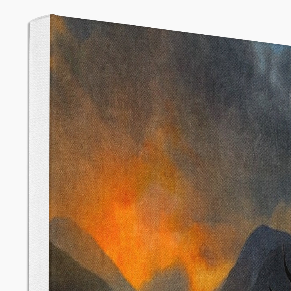 Orange lava flow in A Glencoe Sunset Stag canvas print