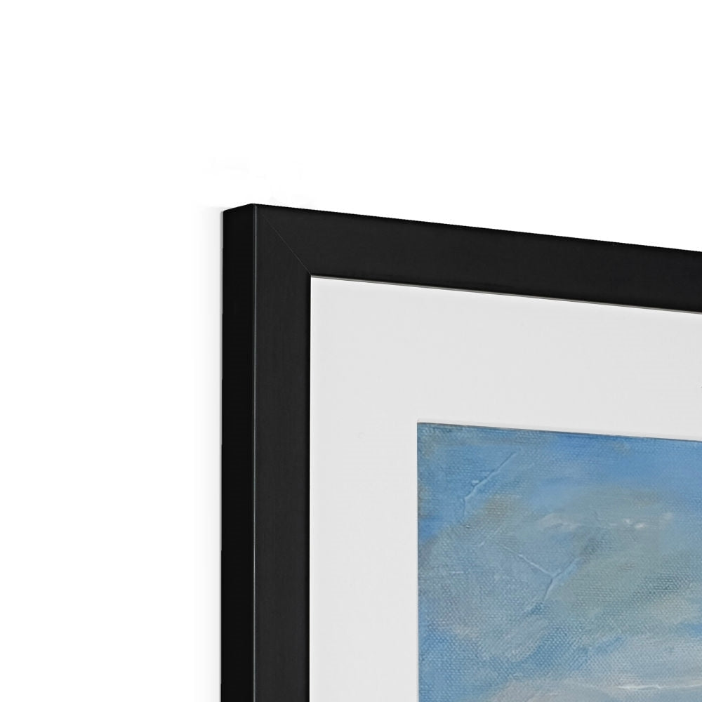 Black matte frame with white mat and abstract blue Glenfinnan Viaduct print