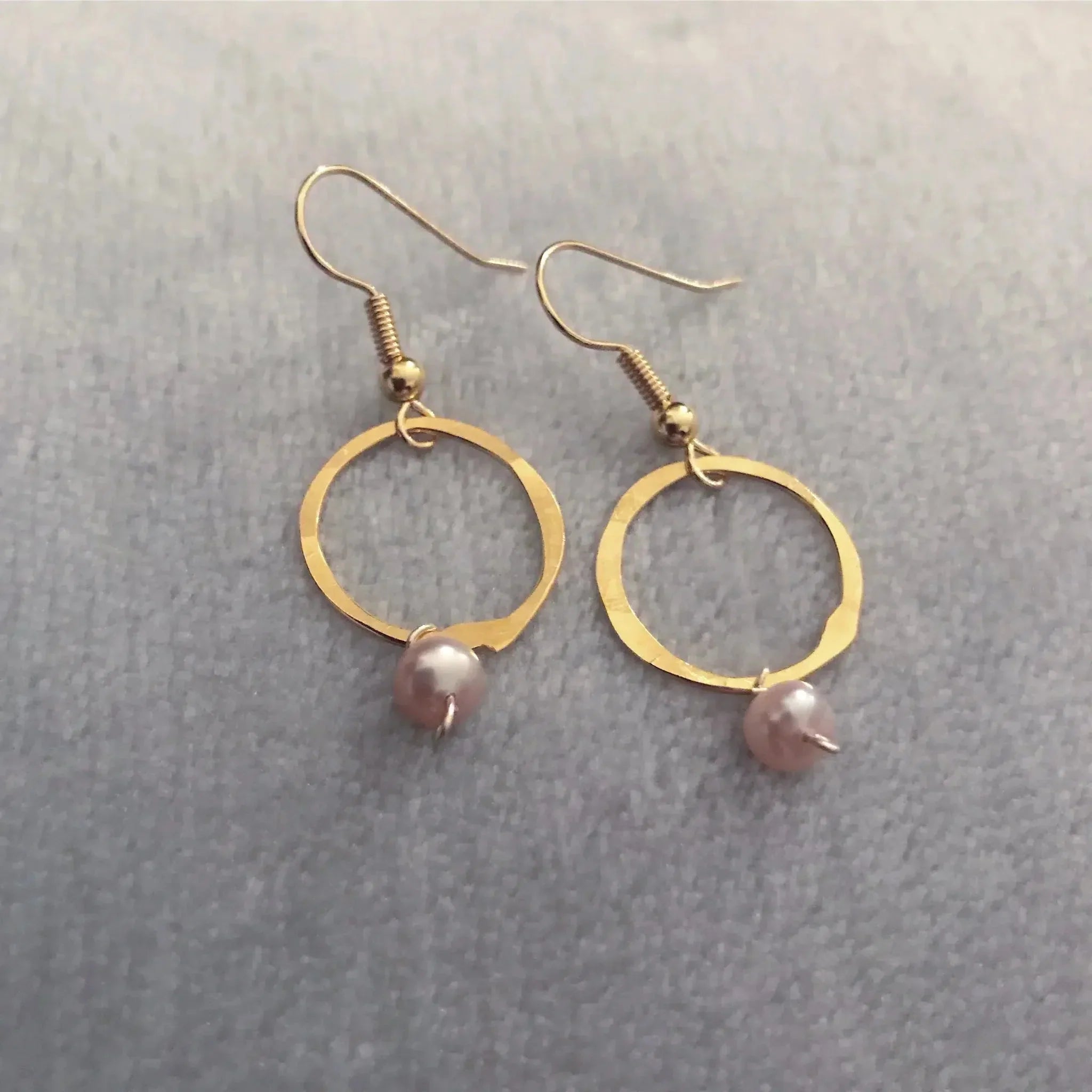 Gold Hoop and Stone Earrings