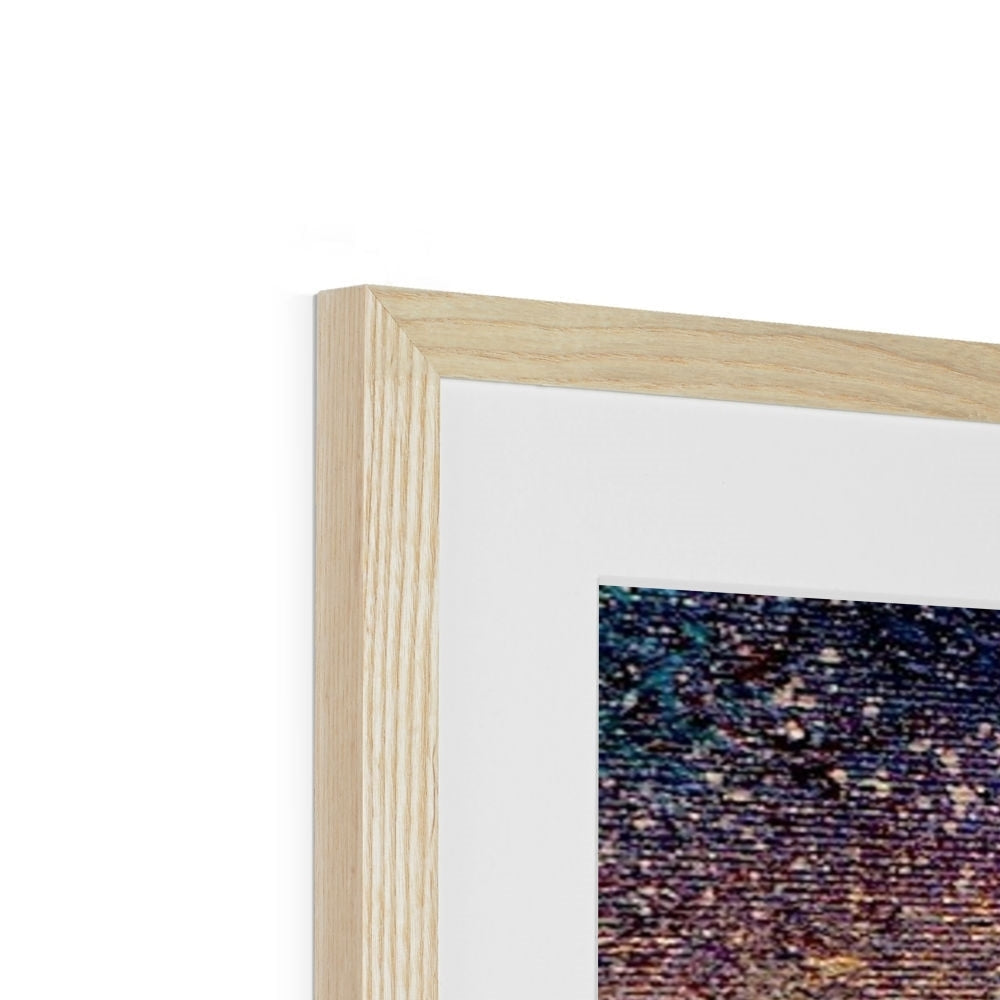 Light-colored wooden frame with vertical groove detail for A Golden Forest print