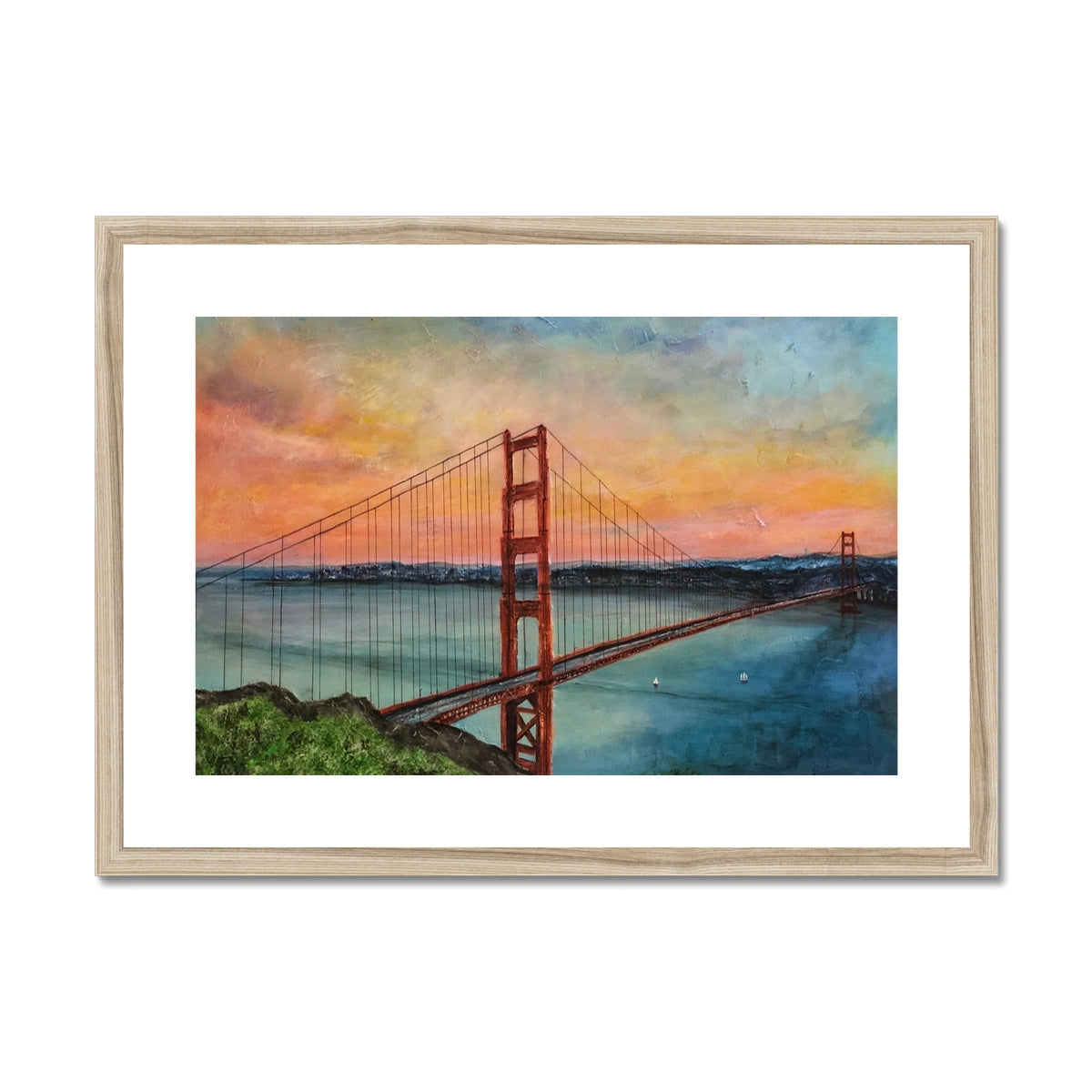 Framed Golden Gate Bridge wall art print
