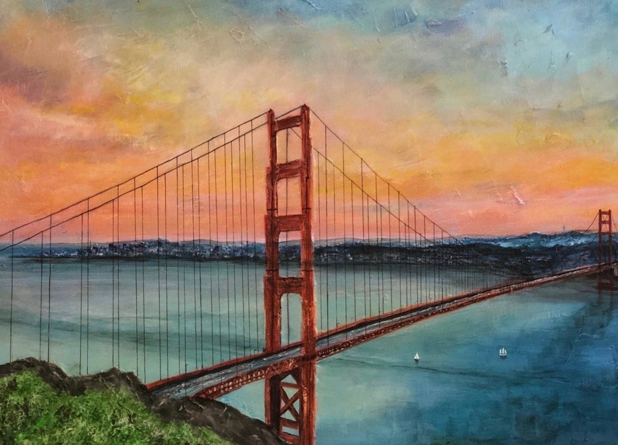 Golden Gate Bridge painting displayed in The Golden Gate Bridge Original Painting product