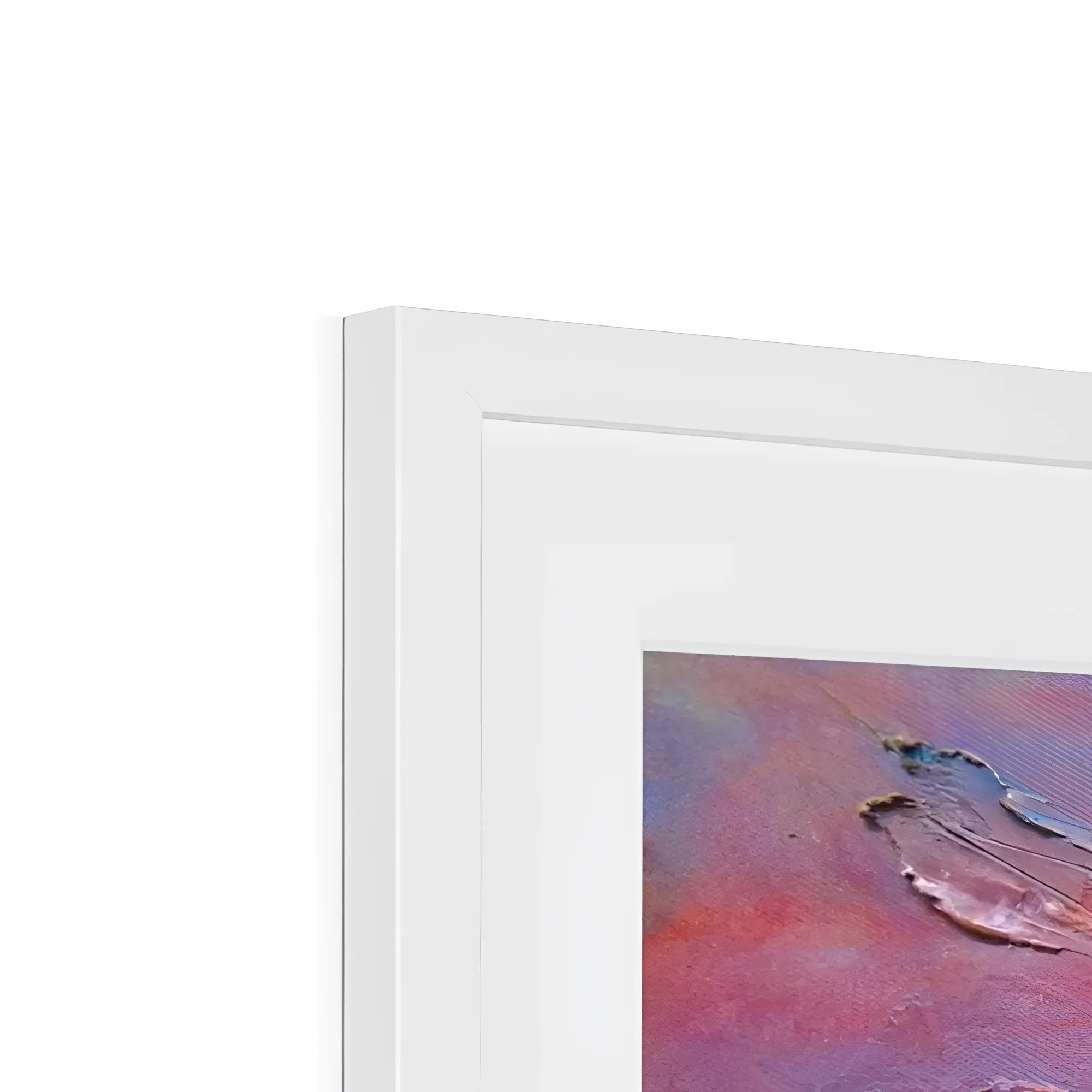 White framed painting with colorful textured brushstrokes in Gourock Golf Club Sunset print