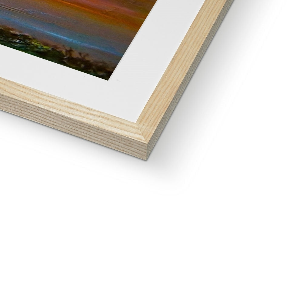 Framed Gourock Golf Club Sunset print with light wood frame and white matting