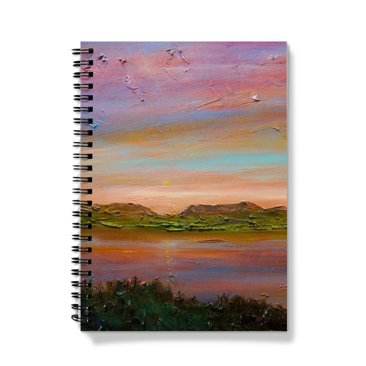 Spiral-bound Gourock Golf Club Sunset Notebook with impressionistic landscape cover
