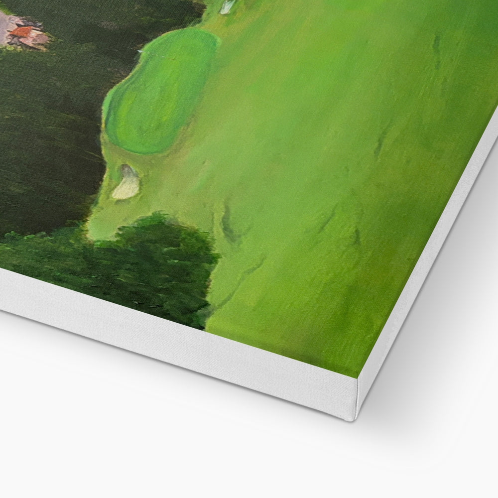 Gourock Golf Club Tower Hill green canvas print with white butterfly abstract design