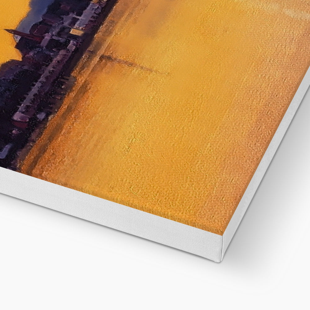 Gourock Sunset from Cardwell Bay canvas print with white border