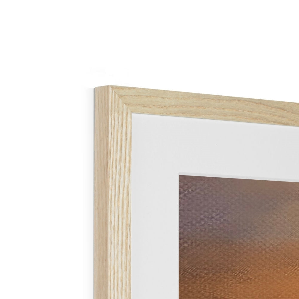Light wood frame with white mat displaying abstract artwork from Gourock Sunset print