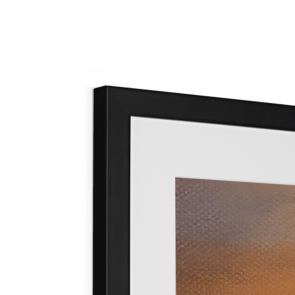 Black matte frame with white mat showcasing Gourock Sunset From Cardwell Bay artwork