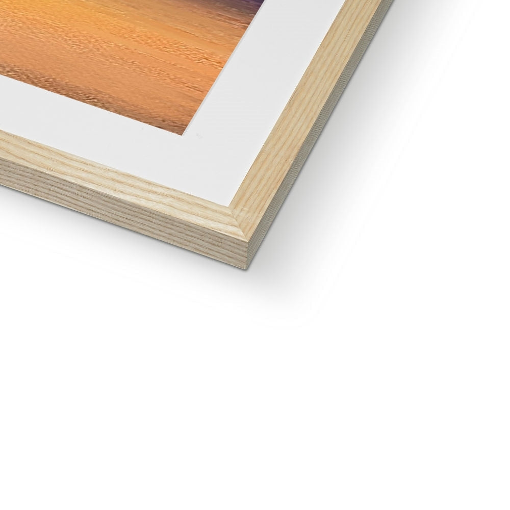 Wooden frame with white mat showcasing Gourock Sunset From Cardwell Bay artwork