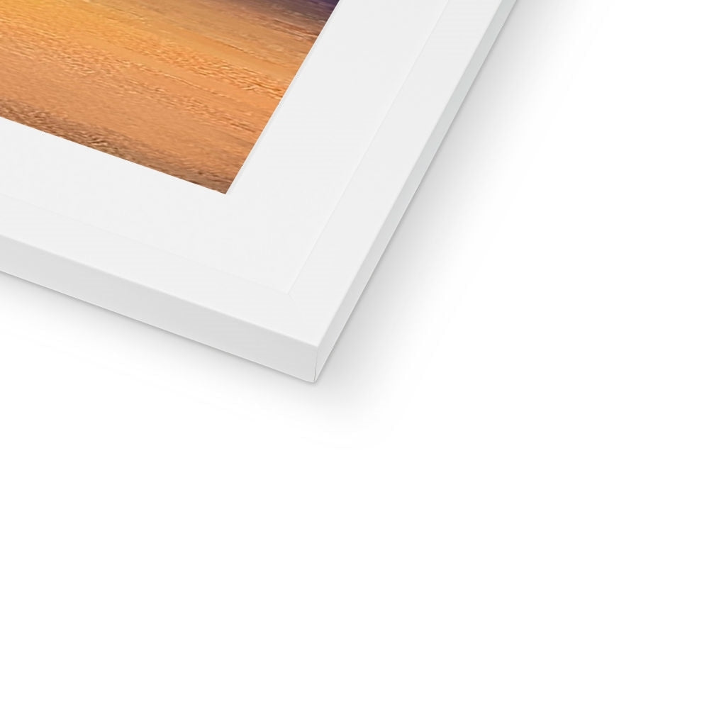 White matte minimalist picture frame with thin profile for Gourock Sunset From Cardwell Bay print