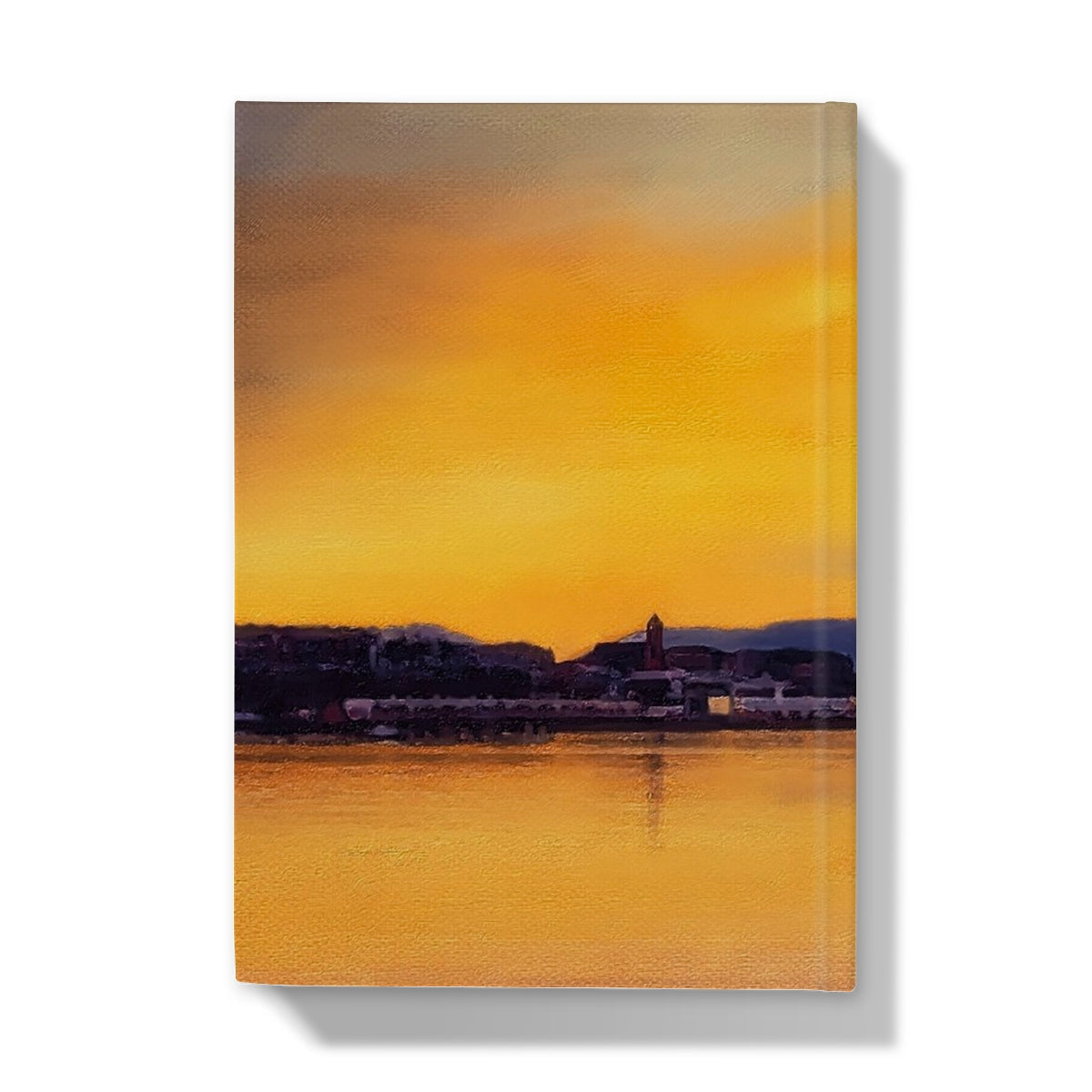 Yellow sunset cityscape canvas wall art in Gourock Sunset journal