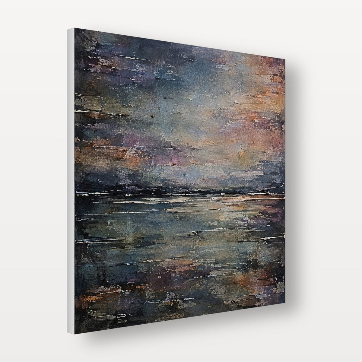 Haar Horizon stretched canvas print viewed from an angle showing the white canvas edges
