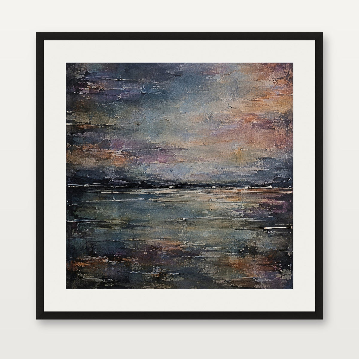 Haar Horizon framed and mounted giclee print in a black frame with off-white mount