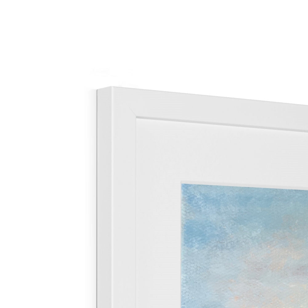 White modern frame with blue abstract Harrison Park Edinburgh art print