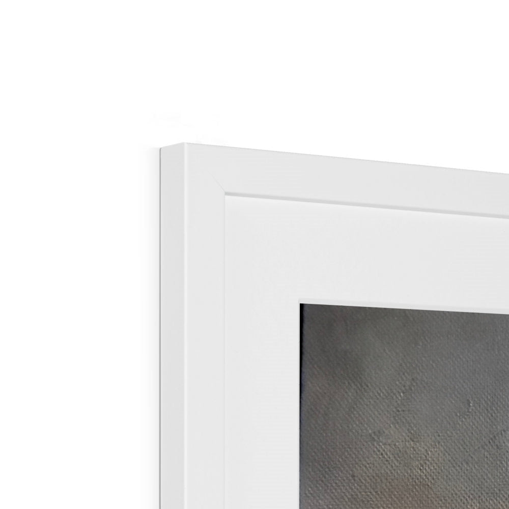 White framed textured gray abstract Hebridean Croft House print