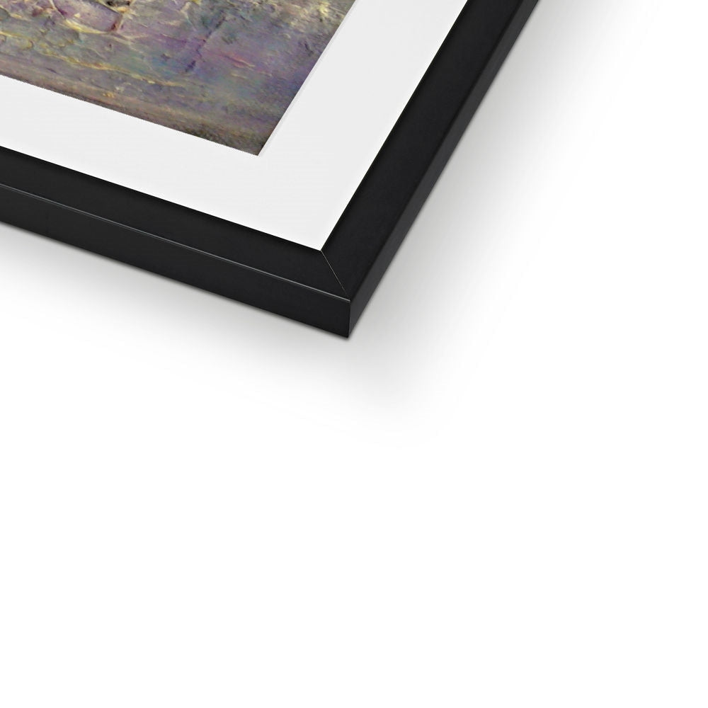 Black frame with white mat displaying Hidden Valley Snow landscape print