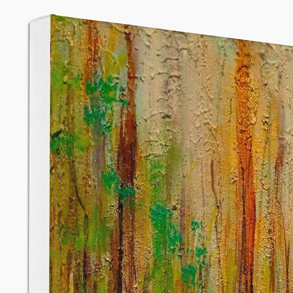 Textured abstract Highland Bluebells Canvas with vibrant vertical strokes on canvas