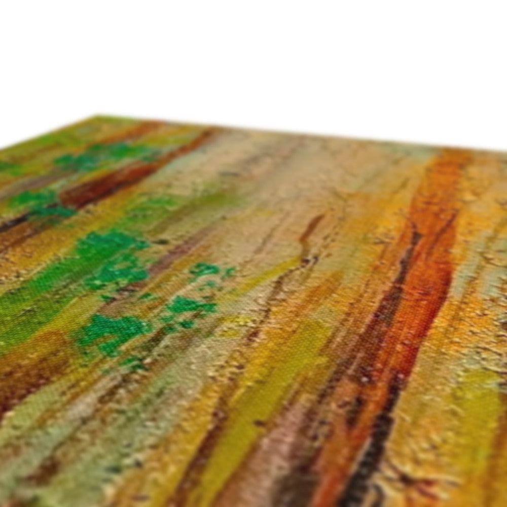 Textured abstract painting with vibrant expressive brushstrokes on Highland Bluebells Canvas