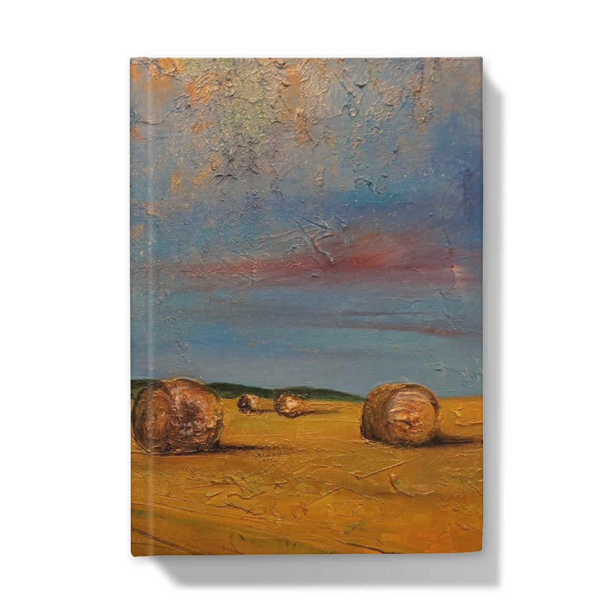 Golden hay bale canvas art print on Highland Hay Bales journal