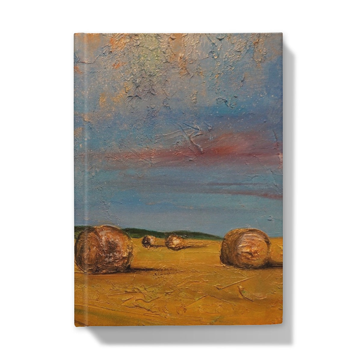 Highland Hay Bales journal with hay bales canvas art print