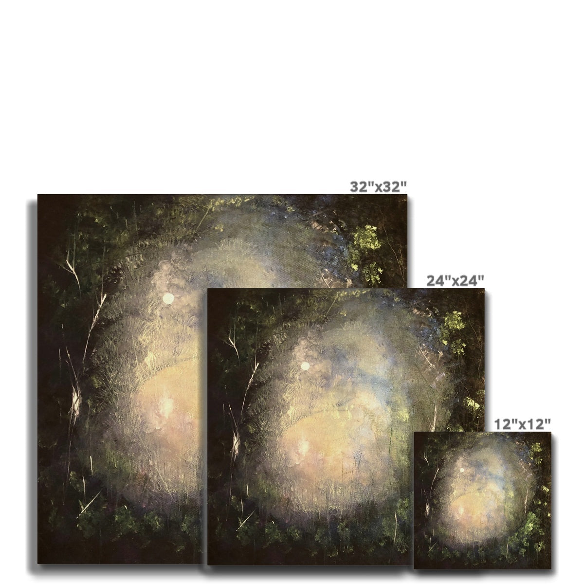 A Highland Moonlit Wood ii Canvas Prints - Highlands & Lowlands Art Gallery Scotland - Free Shipping Worldwide