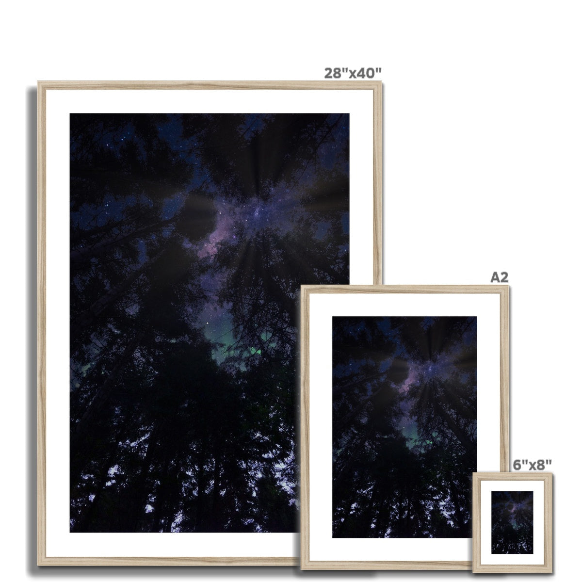 28x40 Framed Highland Wood Starlight Galaxy Art Print