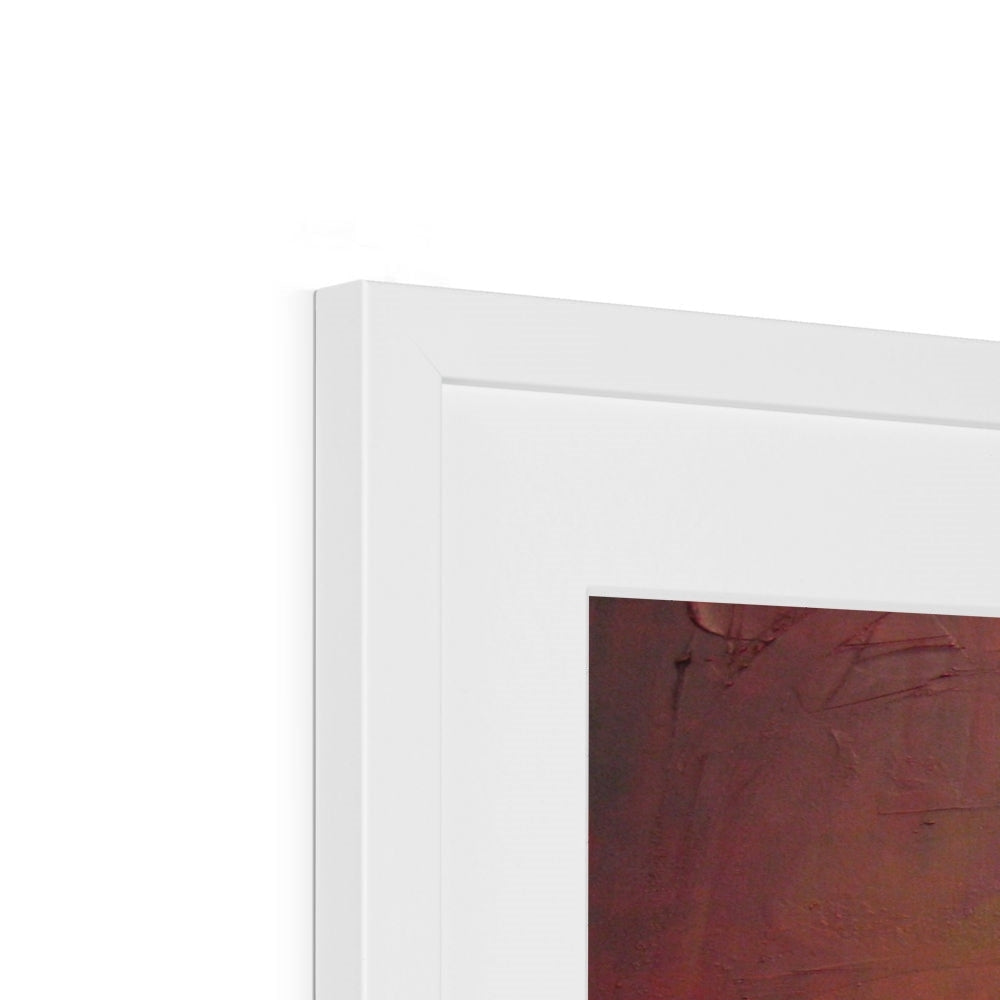 Houston Texas Art Print: White Frame with Dark Red Interior