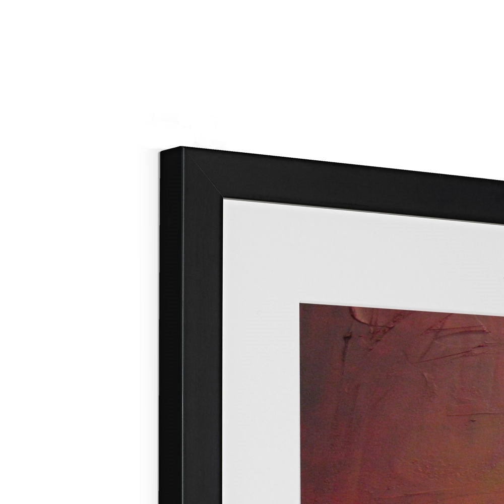 Black modern frame with red abstract painting, Houston Texas Art Print