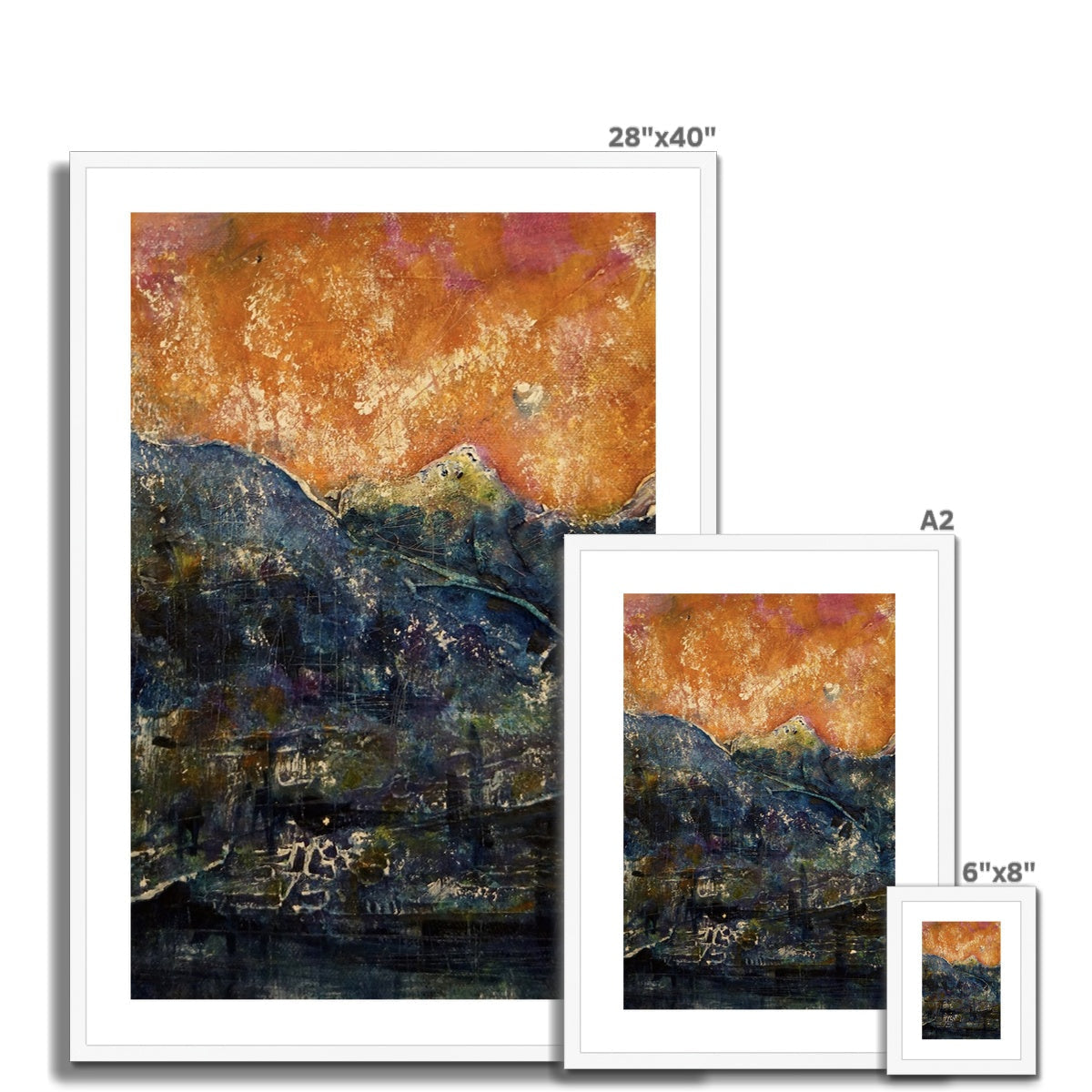 28x40 Impressions Of Glencoe II abstract art print in orange black