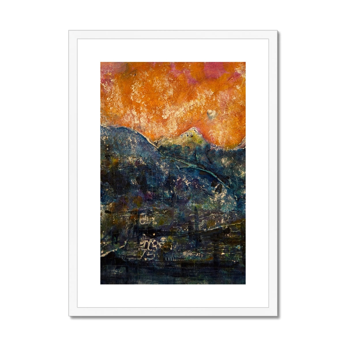 Orange and black abstract textured brushstrokes in Impressions Of Glencoe ii print