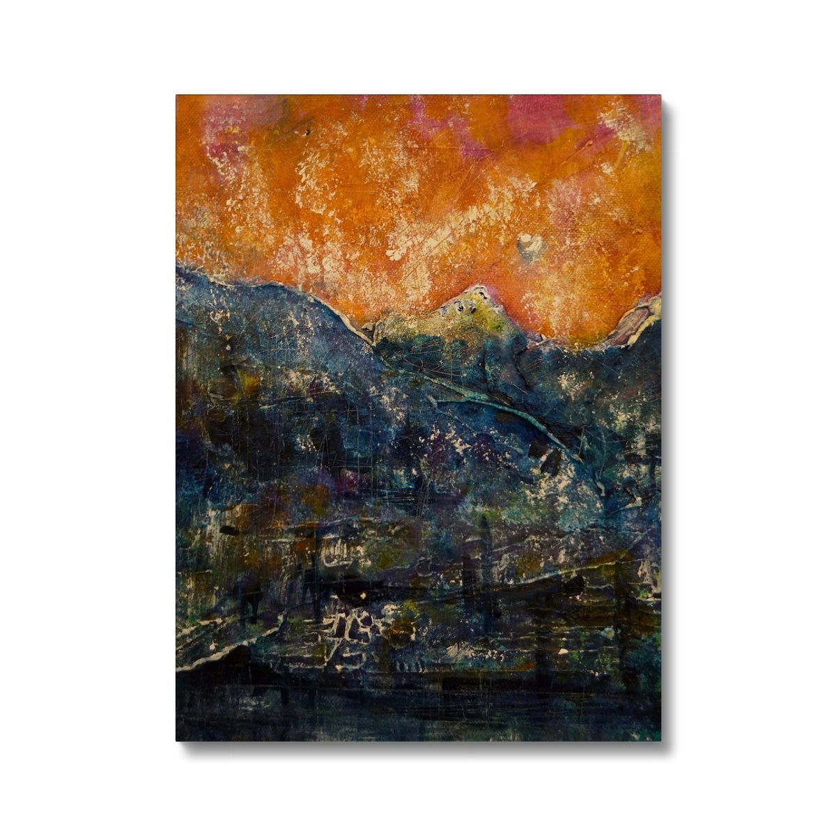 Orange and black abstract canvas print Impressions Of Glencoe ii