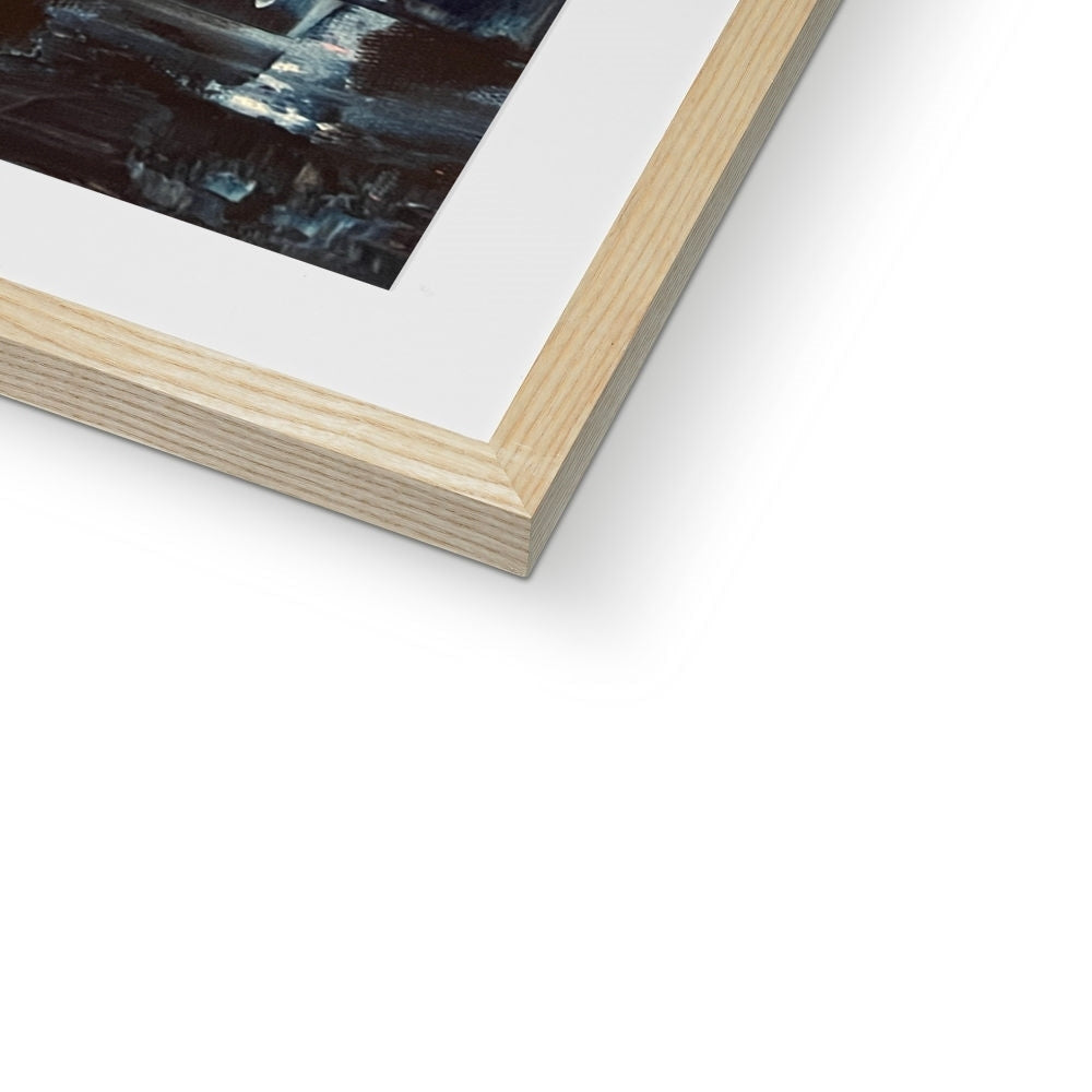 Inception Art Prints: Wooden frame with white mat and abstract painting