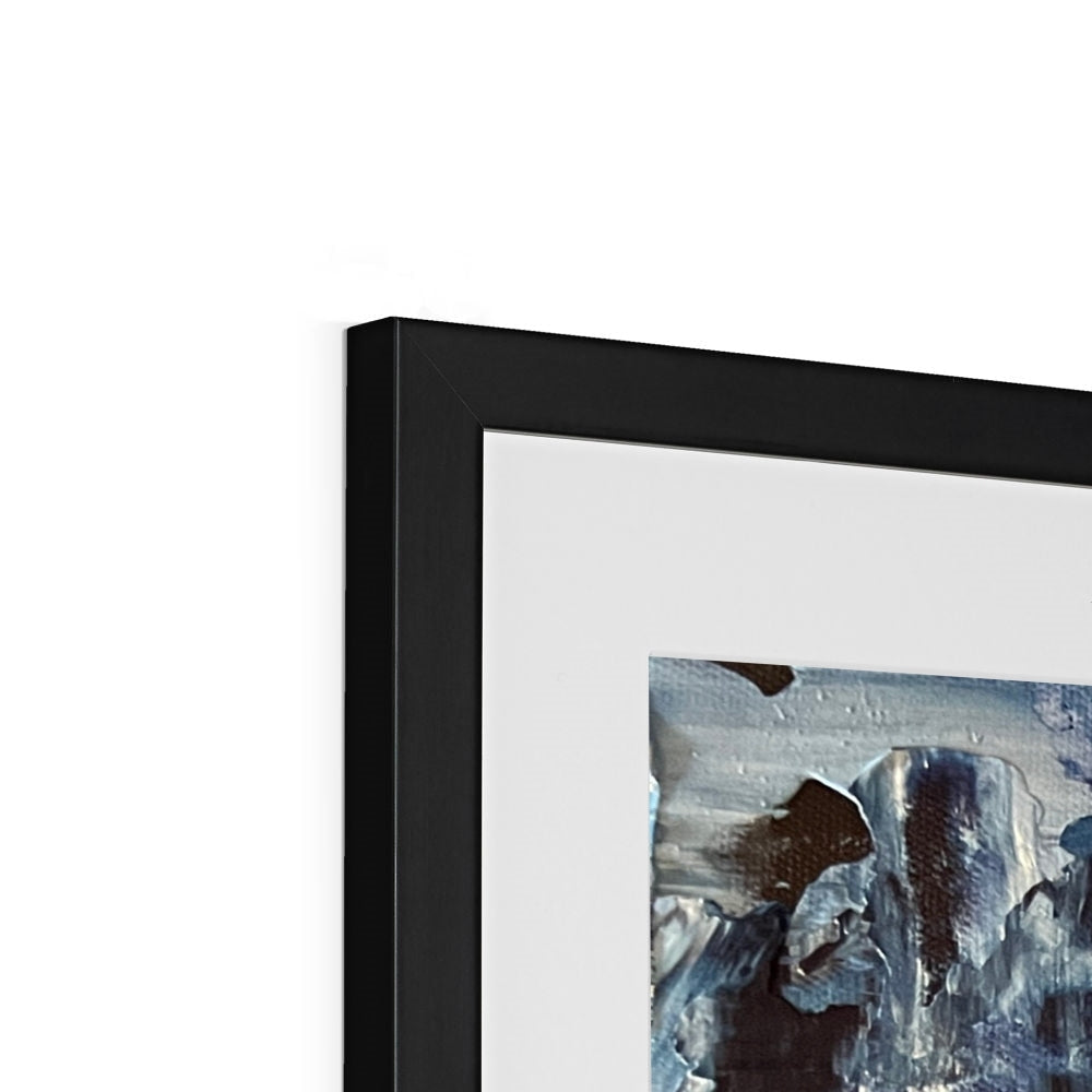 Black frame abstract art print with white matting, Inception Art Prints